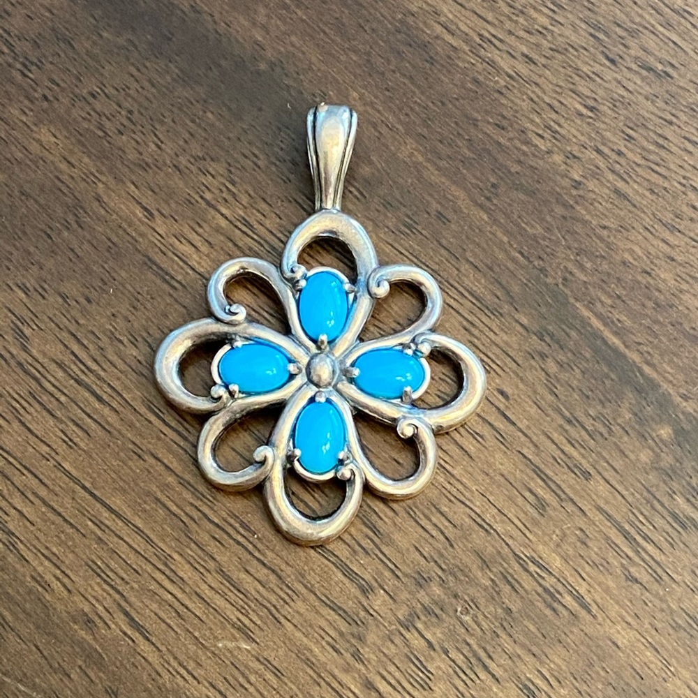 Sterling silver and turquoise pendant